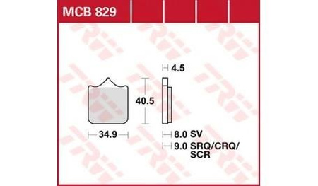 KLOCKI HAMULCOWE MOTOCYKLOWE TRW MCB829SV