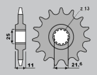 Zębatka przednia 442 17 18nc (łańc. 532)