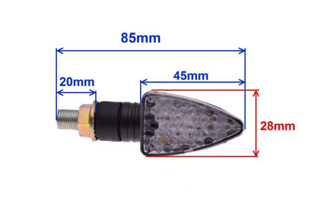 Kierunkowskaz czarny biały Klosz led lewy prawy Ce