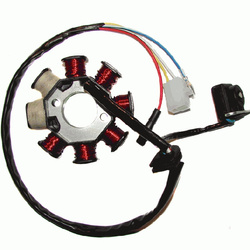 Stator iskrownik skuter 4T GY6-50 – 8 cewek, 4 kable – 139QMB
