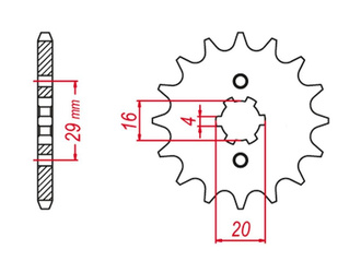 Zębatka przednia 514 13 kawasaki kx125 '84-'93 (jtf422.13)