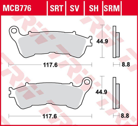 Klocki hamulcowe kh388 sinter road/track honda cbf 500 '04-'08, cb 600 hornet '07-'15, cbf 600 '04-'13, vt 750 shadow, cbf 1000 '10-'16, vfr