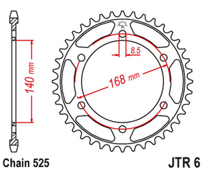 Zębatka tylna 4550 42 bmw f800r (otwór na śrubę 8,5mm) (455042jt) (łańc. 525) czarna