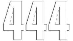 Numery startowe 13cm x 7cm proste, kolor biały nr4 (3szt.)