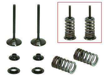 ZAWORY WYDECHOWE (KOMPLET 2 SZT. ZAWORÓW ZE SPRĘŻYNAMI I PODKŁADKAMI) HONDA CRF 450 R '09-'12 STALOWE (30X4,95X80,6MM) (MX-09533E)