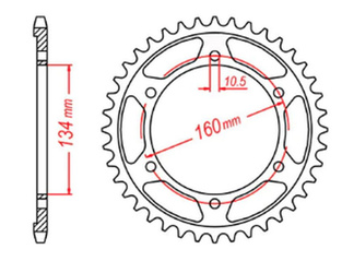 ZĘBATKA TYLNA 4405 42 HONDA CBR 600RR '03-'06 (PC37) (JTR1307.42) (ŁAŃC. 525)