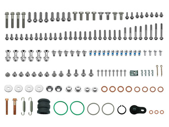 KOMPLET ŚRUB, NAKRETEK, PODKŁADEK I TULEJEK DO MONTAŻU PLASTIKÓW KTM SX / XC / XC-W / EXC 200 / 300 '02-'24, HUSQVARNA TE / TX 300 '14-'24, GAS GAS EC / EX 300 '21-'24