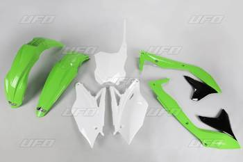 Komplet plastików kawasaki kxf 450 '16-'17 kolor oem (zielony/czarny/biały) (ka223e999)