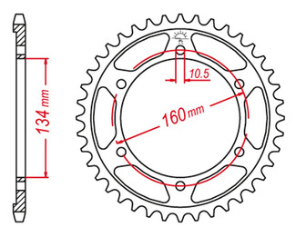Zębatka tylna ultralight utwardzana 4405 53 c45 honda cbr 600f sport '01-'02, cbr 600 f4i '01-'06 stunt (jtr1307.53)