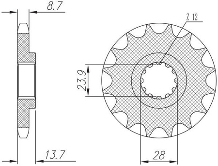 Zębatka przednia 2077 17 kawasaki zrx 1100/1200 '97-06 (jtf1529.17) (łańc. 530) (207717jt)