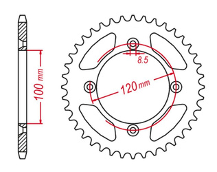 Zębatka tylna aluminiowa kolor czarny 798 56 suzuki rm 80/85 '02-'18, yamaha yz 80/85 '93-'20 (jtr798.56)
