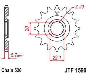 Zębatka przednia 2103 13 yamaha yzf 250 '01-'17, wr 250f '01-'17 (210313jt) (łańc. 520)