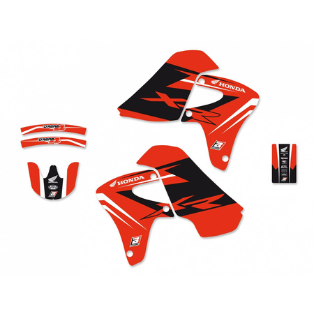 Komplet naklejek (oklein) honda xr 650r '00-'09 , dream 4 kolor czerwony/czarny