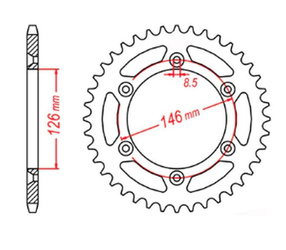 ZĘBATKA TYLNA 808 44 SUZUKI RM/RMZ (JTR808.44) (ŁAŃC. 520)