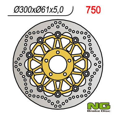 Tarcza hamulcowa przód kawasaki zx6r '95-'02, z750 '04- (300x61x5)