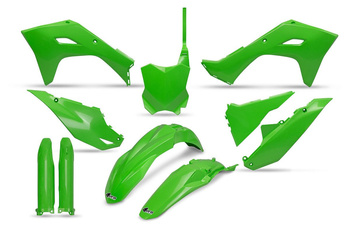 Komplet Plastików (Full Kit) Z Osłonami Teleskopów (Amortyzatorów) Kawasaki Kxf 450 '24, Kolor Oem Zielony
