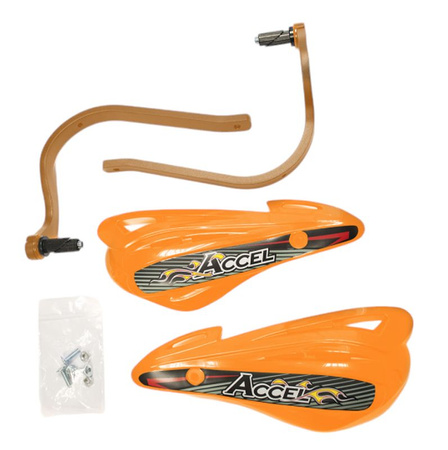 Osłony rąk (handbary) z mocowaniem aluminiowym atv (22+28mm) (alu-pomarańczowy, plastik-pomarańczowy)