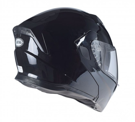 Kask motocyklowy szczękowy z blendą czarny