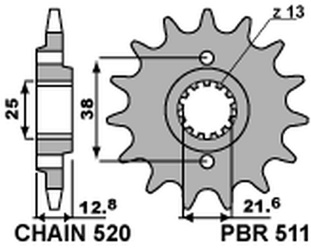 Zębatka przednia 511 15 18nc kawasaki klr 650 '90-'17 (jtf511.15) (łańc. 520) (std.)