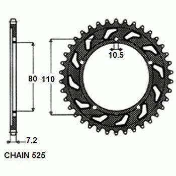 Zebatka napedzana stalowa sunstar sunr1-4329-43