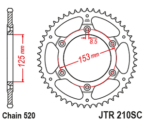 Zebatka Napędzana Jt Jtr210.50sc