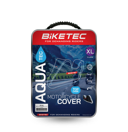 Pokrowiec wodoodporny aquatec na motocykl z miejscem na kufer centralny kolor czarny/szary rozmiar s