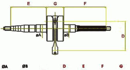 Wał korbowy skuter TGB 2T Morini 50 cm
