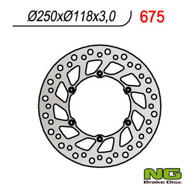 Tarcza hamulcowa przód suzuki rm/rmz 250/drz, yamaha yz/yzf/wr 02-19 (250x118x3) (6x6,5mm) - zastępuje ng854