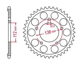Zębatka tylna 4448 48 yamaha yzf-r6 '99-'02 konwersja na łańcuch  530 (jtr1871.48)
