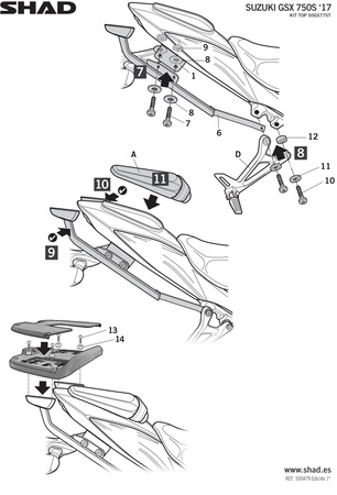 Stelaż kufra tylnego Shad do Suzuki GSX-S750 (2017-)