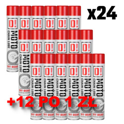 OMOTO ZESTAW 24 SZTUKI SPRAY SMAR DO ŁAŃCUCHA 750ML OFF ROAD O! CHAIN LUBE + 12 SZTUK PO 1 ZŁ SPRAY SMAR DO ŁAŃCUCHA 750ML OFF RROAD - KARTON 12 SZTUK ZA 12 ZŁ (ZESTAW 36 SZTUK)
