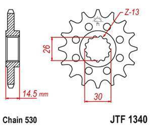 Zębatka przednia 1340 18 honda cb 1100 sa-e/f '14-'15, cb 1100 ex-e/f/g/h/j '15-'17 (jtf1340.18) (łańc. 530)