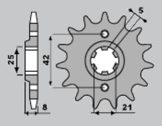 Zębatka przednia 575 15 (a4250575150) 575 15 yamaha xt 600 '83-'86, tt600, xt550 (jtf575.15) (łańc. 520) (57515jt)
