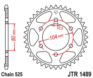 Zębatka tylna 4359 42 kawasaki zx750r, ninja, klz versys (12-) (435942jt) (łańc. 525) (czarna)