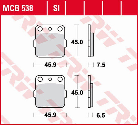 Klocki hamulcowe kh084 sinter street honda atc 250r '82-'84, atc 350x '85-, suzuki rm 125 '88, tył honda trx 500 '12-, przód