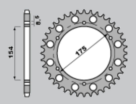 Zębatka tylna 258 43 honda vfr750 90-02, vfr800 98-01