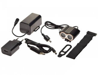 Lampa rowerowa przód 2 x LED czarna 4800 mAh