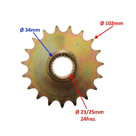 Zębatka przód zdawcza 19z 520 do ATV Bashan 250