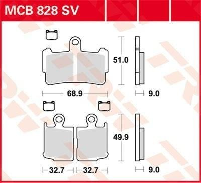 KLOCKI HAMULCOWE TRW MCB828SV