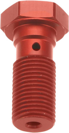 Śruba hydrauliczna do przewodów hamulcowych m10x1,00 (drobny gwint) kolor czerwony (promocja)