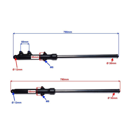 Amortyzatory przednie do motocykla Junak 902 790 mm