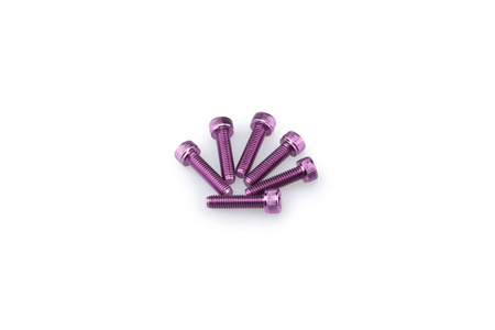 Śruby z anodyzowanego aluminium blister 6 śrub imbusowych m5x20mm fioletowe
