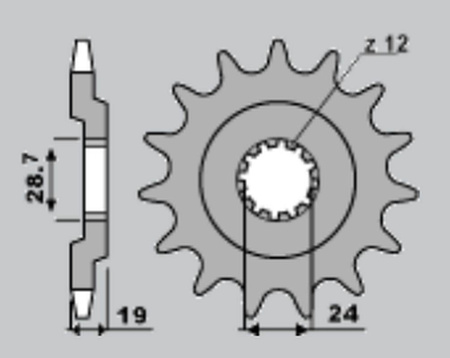 Zębatka przednia 529 15 kawasaki zx 10 88-90 (526-15) (łańc.532)