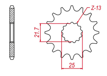 Zębatka przednia 582 16 yamaha tdm850 '91-'95, kawasaki zr-7s '99-04, zxr-r '96-'03 (jtf520.16)