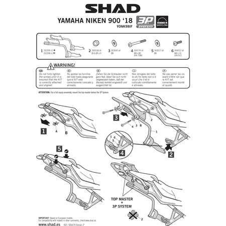 Stelaż do kufrów bocznych Shad 3P do Yamaha Niken 900