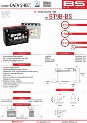 Bs akumulator bt9b-bs (yt9b-bs) 12v 8ah 150x70x105 bezobsługowy - elektrolit osobno (120a) (6) ue2019/1148