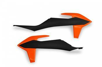 Osłony chłodnicy ktm sx/sxf(sx-f) 125/150/250/350/450 '19-'22, exc 125 '20-'21, exc/excf(exc-f) 150/250/300/350/450/500 '20-2023 kolor oem (czarny pomarańczowy)