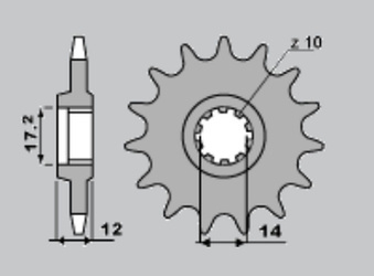 Zębatka przednia 553 14 gilera 50 91-96 (599-14) (łańc.415)