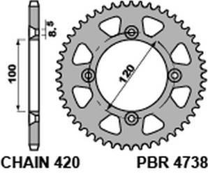 Zębatka tylna 4686 38 honda cbr 250r '11-'13, cbr 300r '14-'16