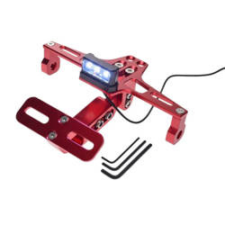 Uchwyt tablicy rejestracyjnej uniwersalny z led czerwony